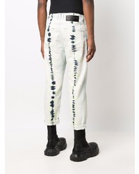 Мужские голубые джинсы с принтом тай-дай от Balmain