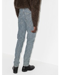 Мужские голубые джинсы с принтом от Givenchy