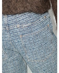 Мужские голубые джинсы с принтом от Givenchy