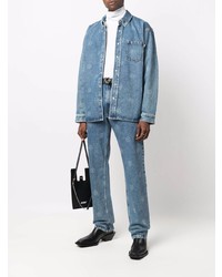 Мужские голубые джинсы с принтом от Martine Rose