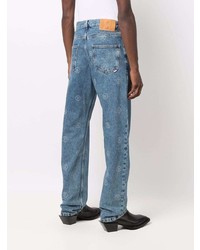 Мужские голубые джинсы с принтом от Martine Rose