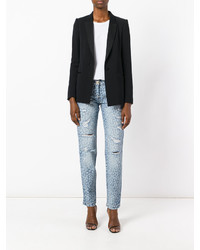 Женские голубые джинсы с принтом от Philipp Plein