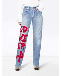 Женские голубые джинсы с принтом от R13