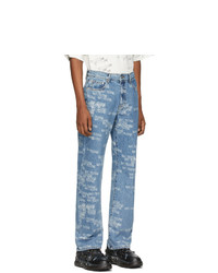 Мужские голубые джинсы с принтом от We11done