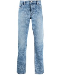 Мужские голубые джинсы с принтом от Diesel