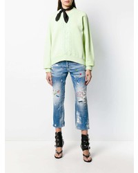 Женские голубые джинсы с принтом от Dsquared2