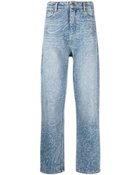 Мужские голубые джинсы с принтом от DOMREBEL