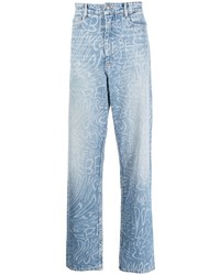 Мужские голубые джинсы с принтом от DOMREBEL