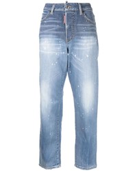 Мужские голубые джинсы с принтом от DSQUARED2