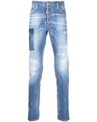 Мужские голубые джинсы с принтом от DSQUARED2