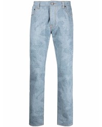 Мужские голубые джинсы с принтом от Etro