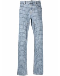 Мужские голубые джинсы с принтом от Givenchy