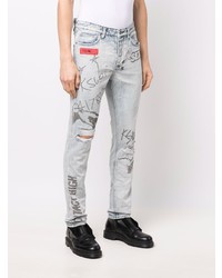 Мужские голубые джинсы с принтом от Ksubi