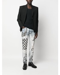 Мужские голубые джинсы с принтом от Amiri