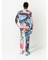 Мужские голубые джинсы с принтом от Dolce & Gabbana