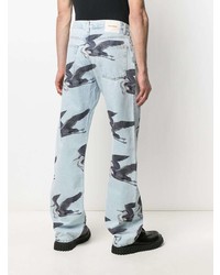 Мужские голубые джинсы с принтом от Heron Preston