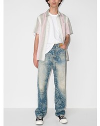 Мужские голубые джинсы с принтом от Palm Angels