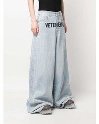 Мужские голубые джинсы с принтом от Vetements