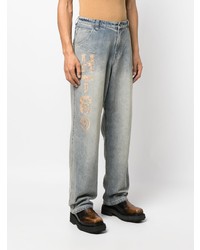 Мужские голубые джинсы с принтом от HONOR THE GIFT