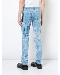 Мужские голубые джинсы с принтом от Icosae