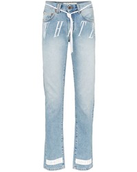 Мужские голубые джинсы с принтом от Off-White