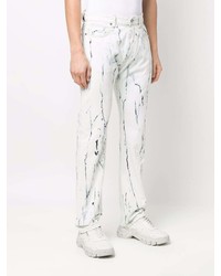 Мужские голубые джинсы с принтом от Just Cavalli