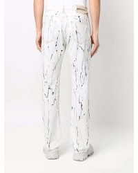 Мужские голубые джинсы с принтом от Just Cavalli