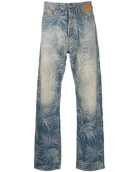 Мужские голубые джинсы с принтом от Palm Angels