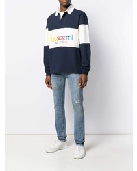 Мужские голубые джинсы с принтом от Buscemi