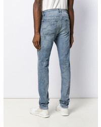 Мужские голубые джинсы с принтом от Buscemi