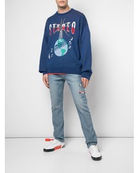 Мужские голубые джинсы с принтом от Lost Daze