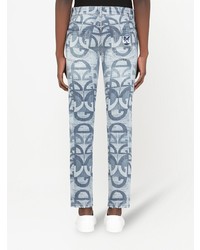 Мужские голубые джинсы с принтом от Dolce & Gabbana