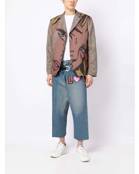 Мужские голубые джинсы с принтом от Junya Watanabe MAN