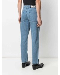 Мужские голубые джинсы с принтом от Pleasures