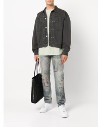 Мужские голубые джинсы с принтом от John Elliott