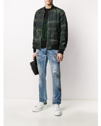 Мужские голубые джинсы с принтом от Philipp Plein