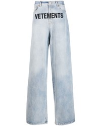 Мужские голубые джинсы с принтом от Vetements