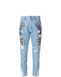 Женские голубые джинсы с украшением от Marco Bologna