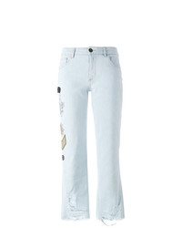 Женские голубые джинсы с украшением от Mr & Mrs Italy