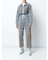 Женские голубые джинсы с украшением от Off-White