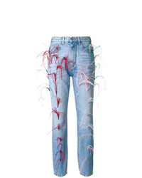 Женские голубые джинсы с украшением от Vivetta