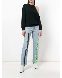 Женские голубые джинсы с украшением от Danielle Guizio