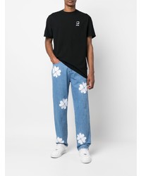 Мужские голубые джинсы с цветочным принтом от ARTE