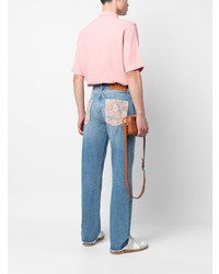 Мужские голубые джинсы с цветочным принтом от Séfr