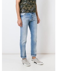 Мужские голубые джинсы с шипами от Valentino