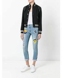 Голубые джинсы скинни с вышивкой от Stella McCartney