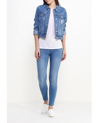 Голубые джинсы скинни от Mango