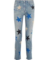 Женские голубые джинсы со звездами от Stella McCartney