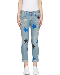 Женские голубые джинсы со звездами от Stella McCartney