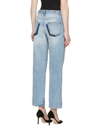 Женские голубые джинсы от Alexander McQueen